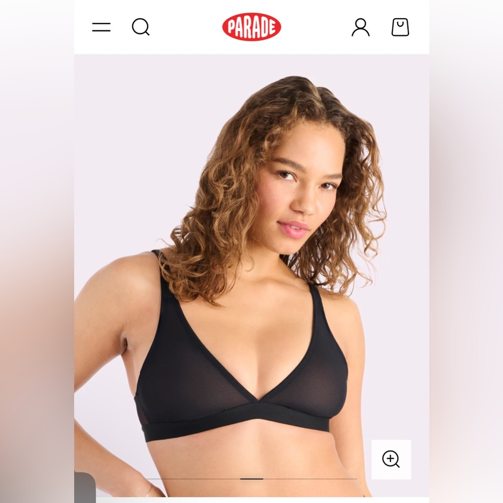 Parade Black Wireless Bralette, XL, nwt